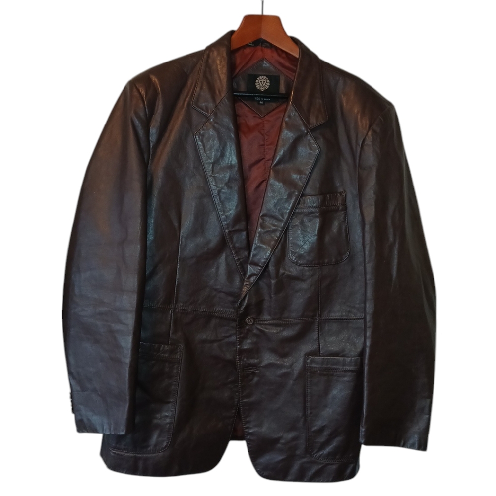 Andhurst men's brown leather vintage jacket size 46 mint condition.
